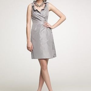 J Crew Blakely Silk Taffeta Dress with Ruffle Neck